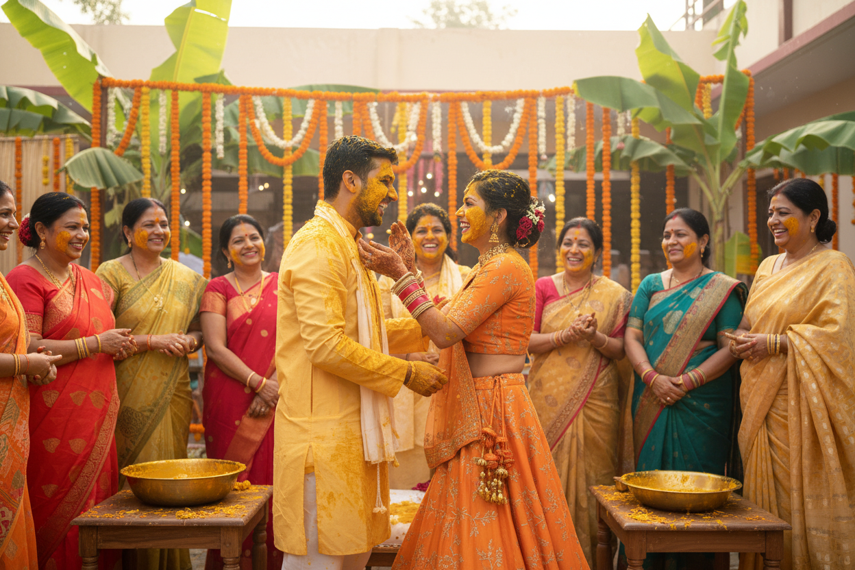 Haldi family celebration