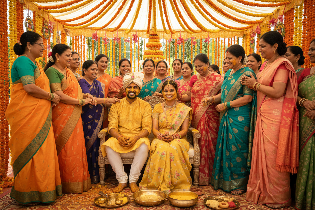 AI-generated haldi ceremony